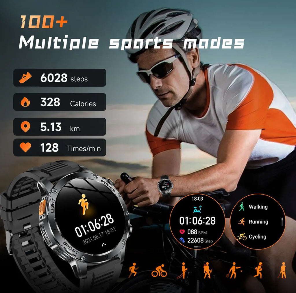 Reloj Inteligente Deportivo AMOLED con Batería 1000mAh, Brújula y GPS