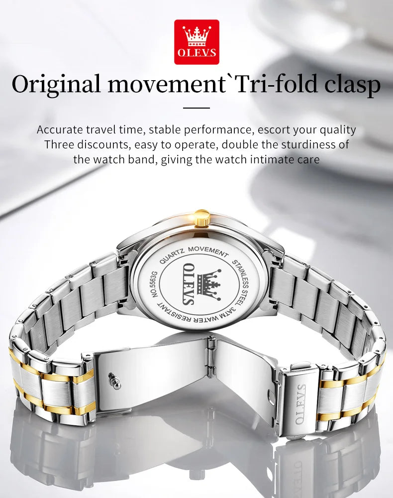 Reloj de Cuarzo OLEVS para Hombre Acero Inoxidable Luminoso