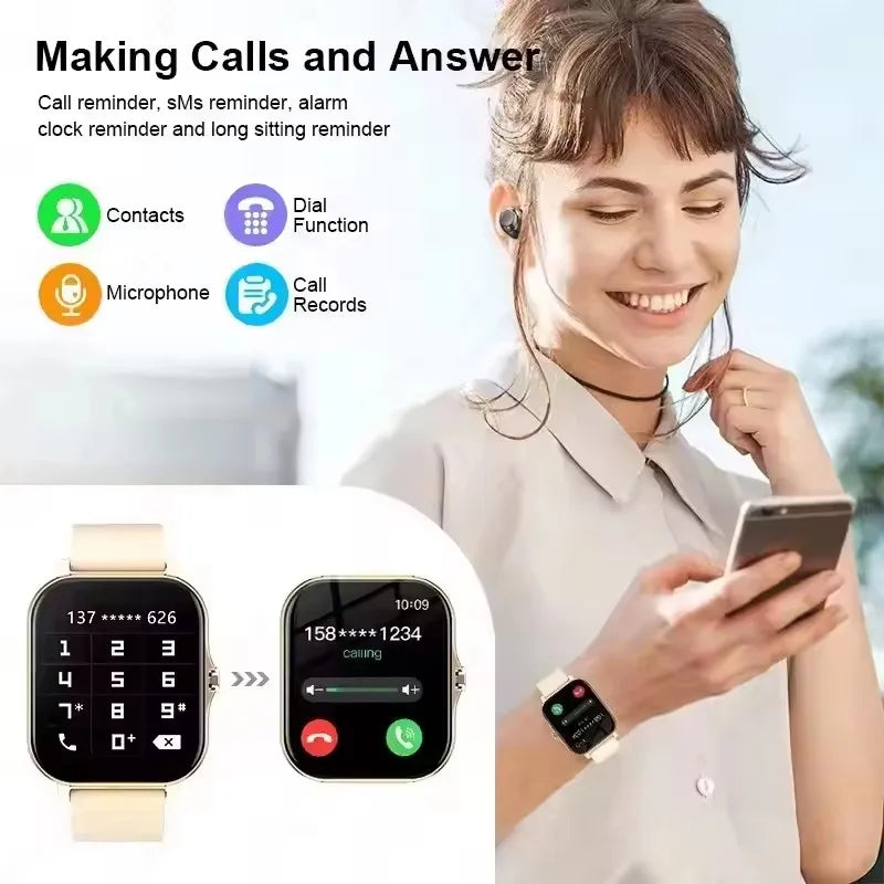 2025 nuevo reloj inteligente para hombres y mujeres regalo pantalla completamente táctil deportes Fitness reloj Bluetooth llamada reloj inteligente Digital