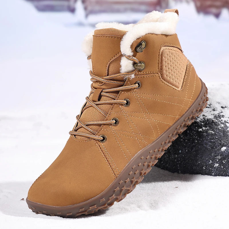 Botas de senderismo cálidas para hombre con forro polar y suela antideslizante