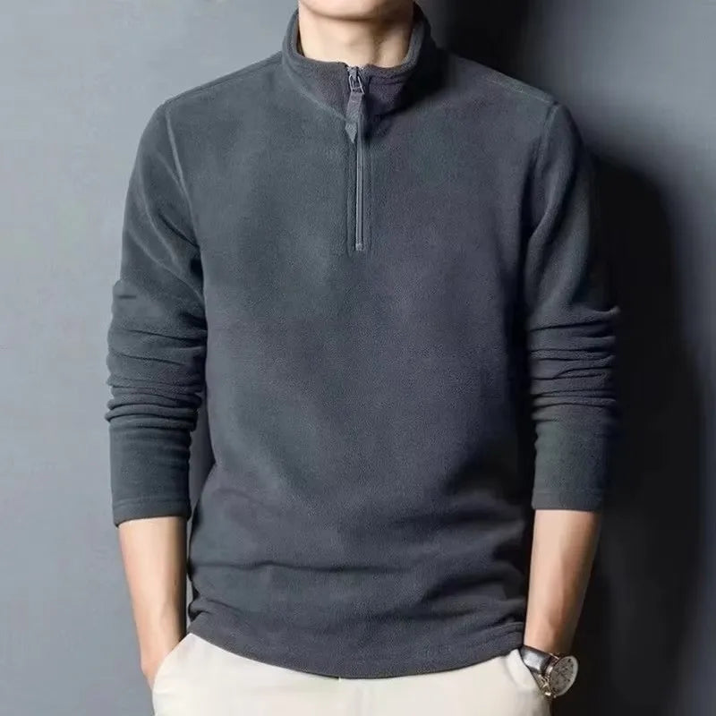 Buzo de Cuello Alto Antipilling para Hombre | Ajustado, Color Sólido