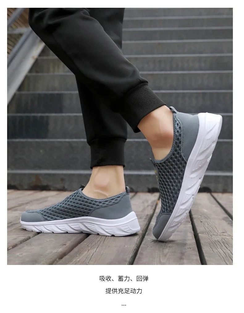 YRZL, zapatos informales ligeros para hombre, zapatillas informales transpirables sin cordones para hombre, zapatos planos antideslizantes para caminar al aire libre, talla 39-46