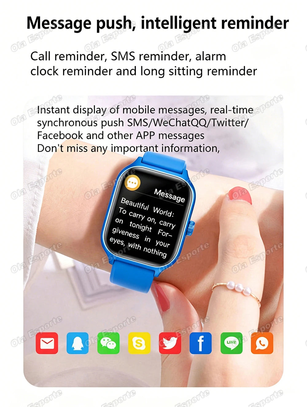Reloj Inteligente para Hombre y Mujer, 2.01'', Resistente al Agua, Deportivo, con Respuesta a Llamadas, Monitor de Sueño, Podómetro, Alertas de Información, Nuevo
