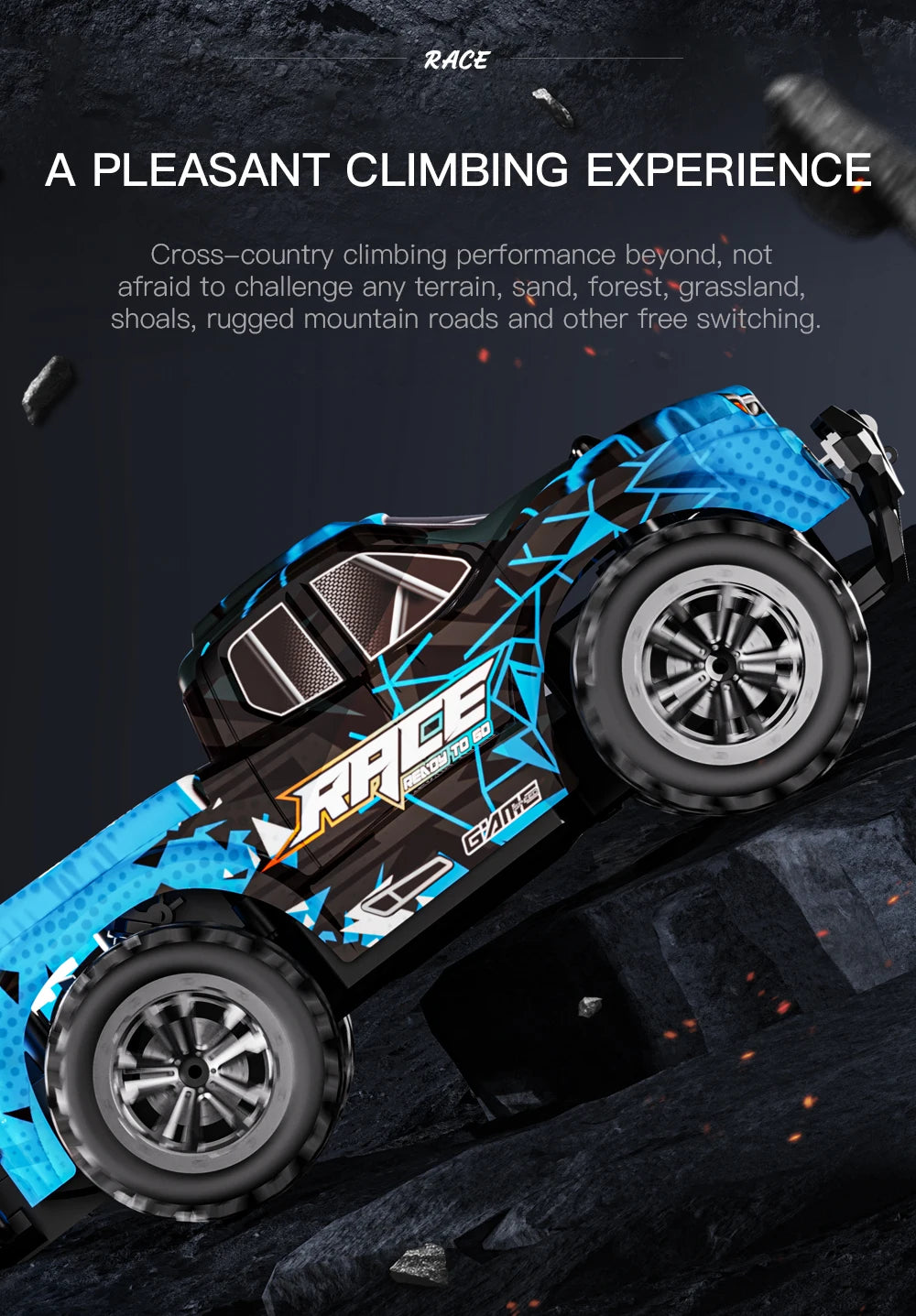 Coche RC ZWN Aleación Todoterreno 1:20 con Luz LED Control Remoto