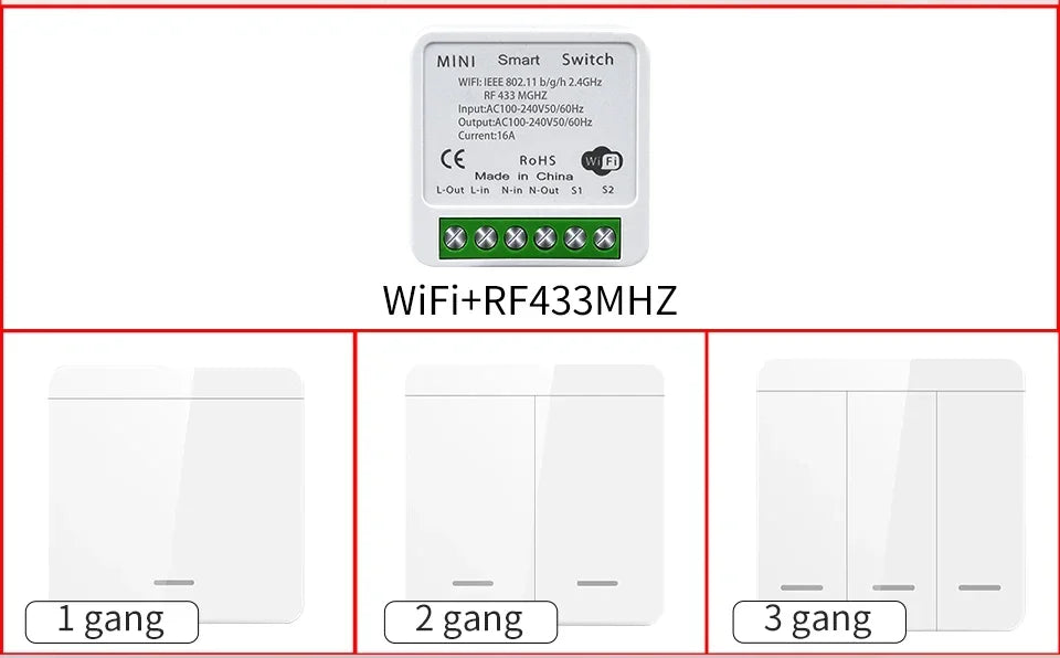 Interruptor WiFi Inteligente Tuya para Iluminación LED