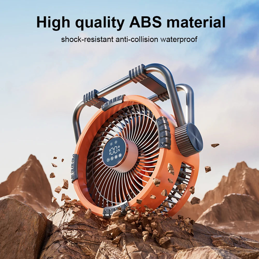 Ventilador Portátil para Camping con Luz y Control Remoto