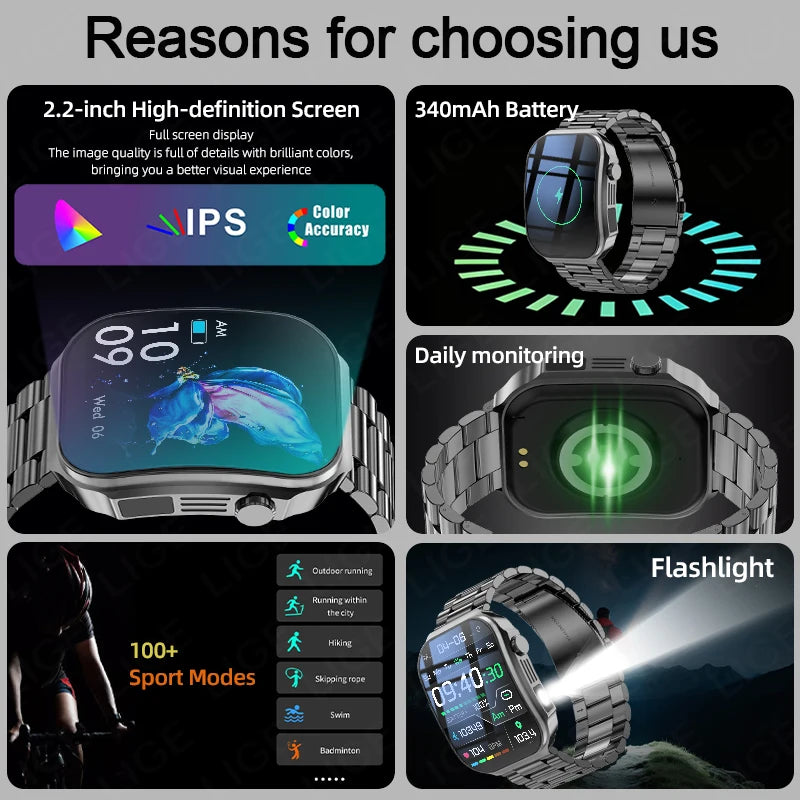 Reloj Inteligente LIGE Pantalla Curva 3D 2.2 Pulgadas