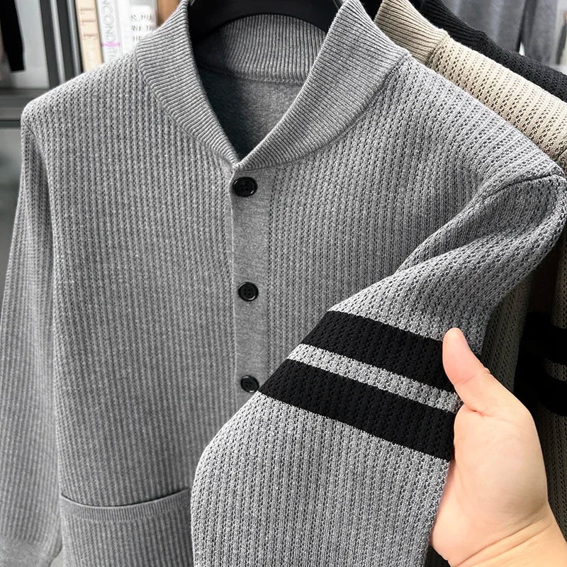 Cárdigan para Hombre con Bloques de Color y Botonadura