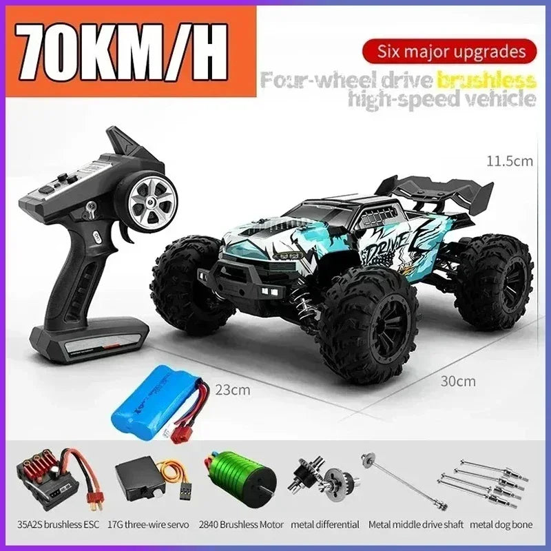 JJRC -Q130 sin escobillas de alta velocidad 70 KM/H4X4 todoterreno 2,4G 4WD Control remoto RC coche 4WD Racing Monster Racing Boy juguete para regalo 1:16