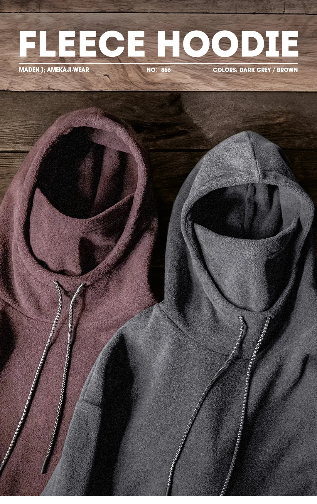 Buzo con Capucha Polar Hombre | Resistente al Viento con Máscara