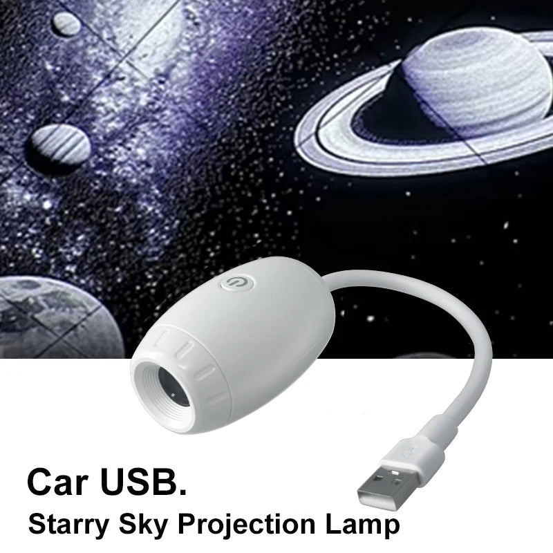 Nueva Luz Ambiental USB para Auto, Enfoque Ajustable, Atmósfera Romántica, Proyección de Múltiples Escenas, Gran Alcance, Decoración Interior