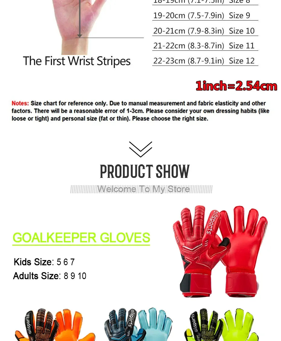 Guantes de portero de fútbol profesionales para niños y hombres, látex de 4mm con protección para los dedos, Protector de guantes de portero de fútbol para niños y adultos