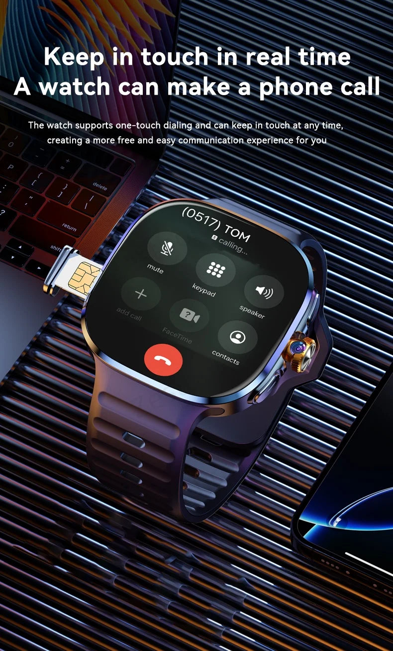 Reloj inteligente M99 Original con pantalla Amoled de 2,4 pulgadas, tarjeta Sim 4G/5G, GPS, WIFI 190 °   Reloj inteligente Android 10.0 con juego de cámara giratoria