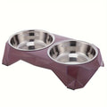 Cuenco doble de acero inoxidable para mascotas, cuenco de comida de gran capacidad con patrón de diamante mejorado para perros y gatos, cuencos alimentadores de agua antideslizantes para mascotas
