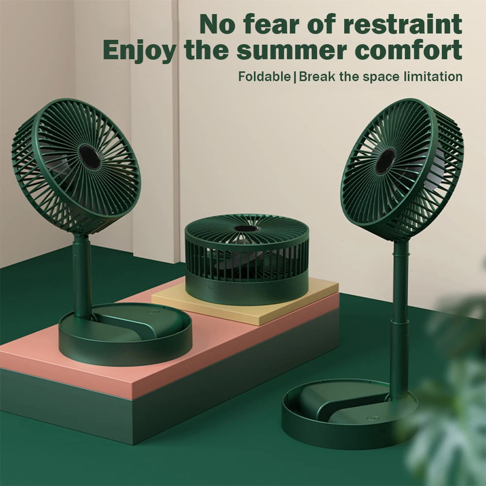 Ventilador de Escritorio Plegable Recargable USB con Tecla Táctil