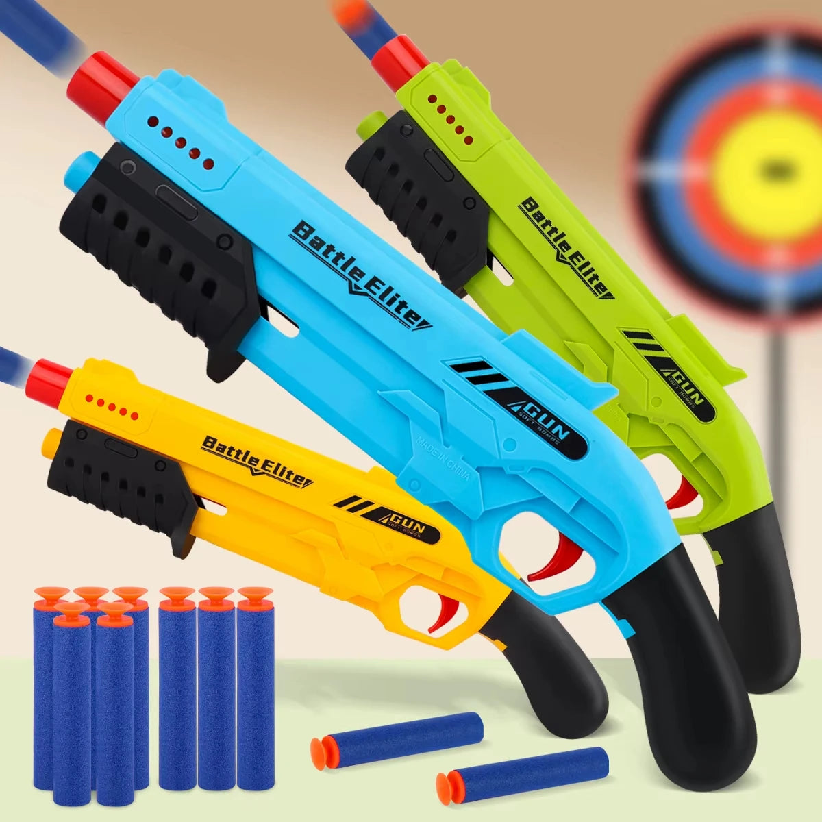 Lanzador de dardos de espuma Manual, bala suave duradera para exteriores, juguete de batalla, pistola de juego para niños y niñas, regalos de Halloween y Navidad