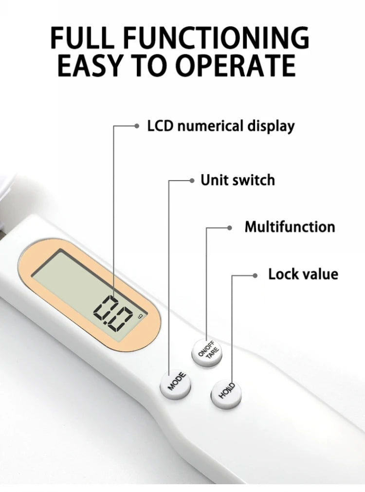 Cuchara de pesaje, báscula, herramienta de cocina casera, medición electrónica de café, alimentos, harina en polvo, hornear, medición Digital LCD ajustable