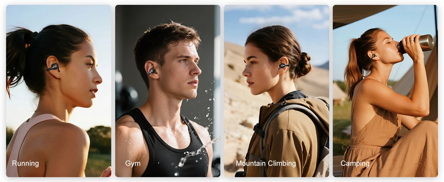 Ohayo A7 auriculares con Clip para la oreja auriculares inalámbricos Bluetooth 5,4 TWS auriculares abiertos con Clip impermeables con 4 micrófonos 40H de tiempo de reproducción
