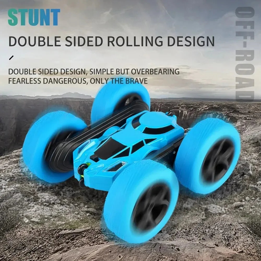Coche acrobático RC para niños, doble cara, con tapa, 2,4G, Control remoto, rotación derecha 360, todoterreno, regalos de coche RC para niños, adultos y niños