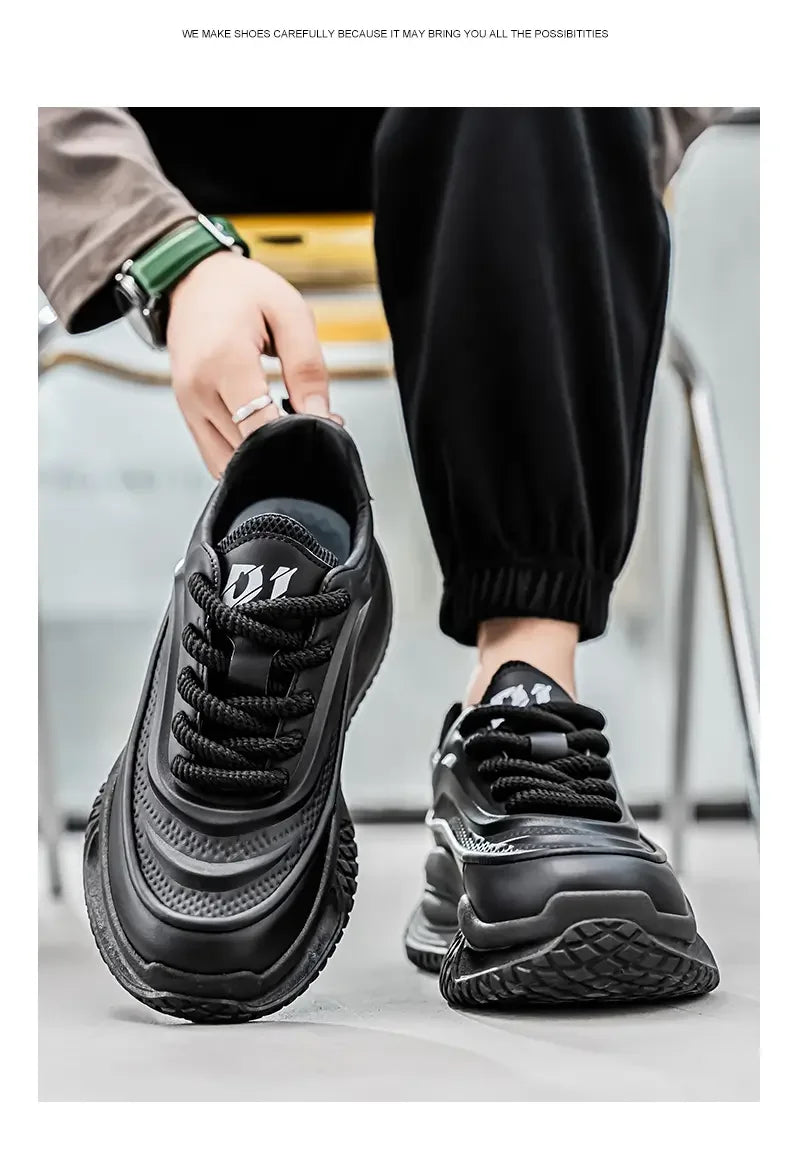 Zapatos Deportivos Casuales para Hombre, Zapatos de Skate con Suela Gruesa a la Moda, Zapatos Modernos y Cómodos para Hombre, Adecuados para Exteriores