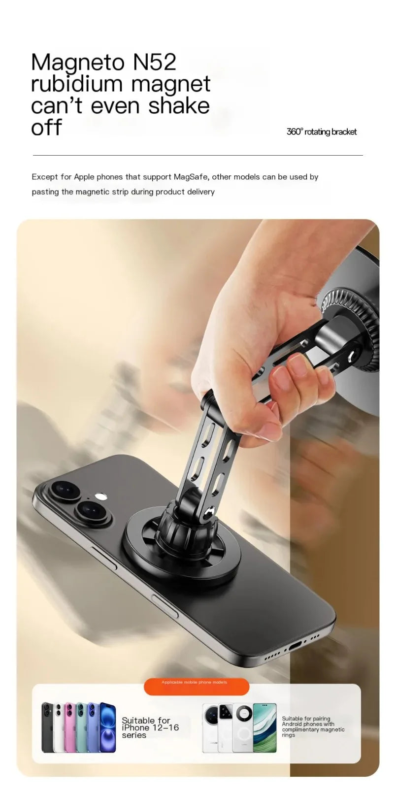 Soporte Magnético para Teléfono de Escritorio, Soporte Magnético para Coche, Soporte para Smartphone, GPS, Móvil, Celular, para iPhone 17, Samsung, Xiaomi