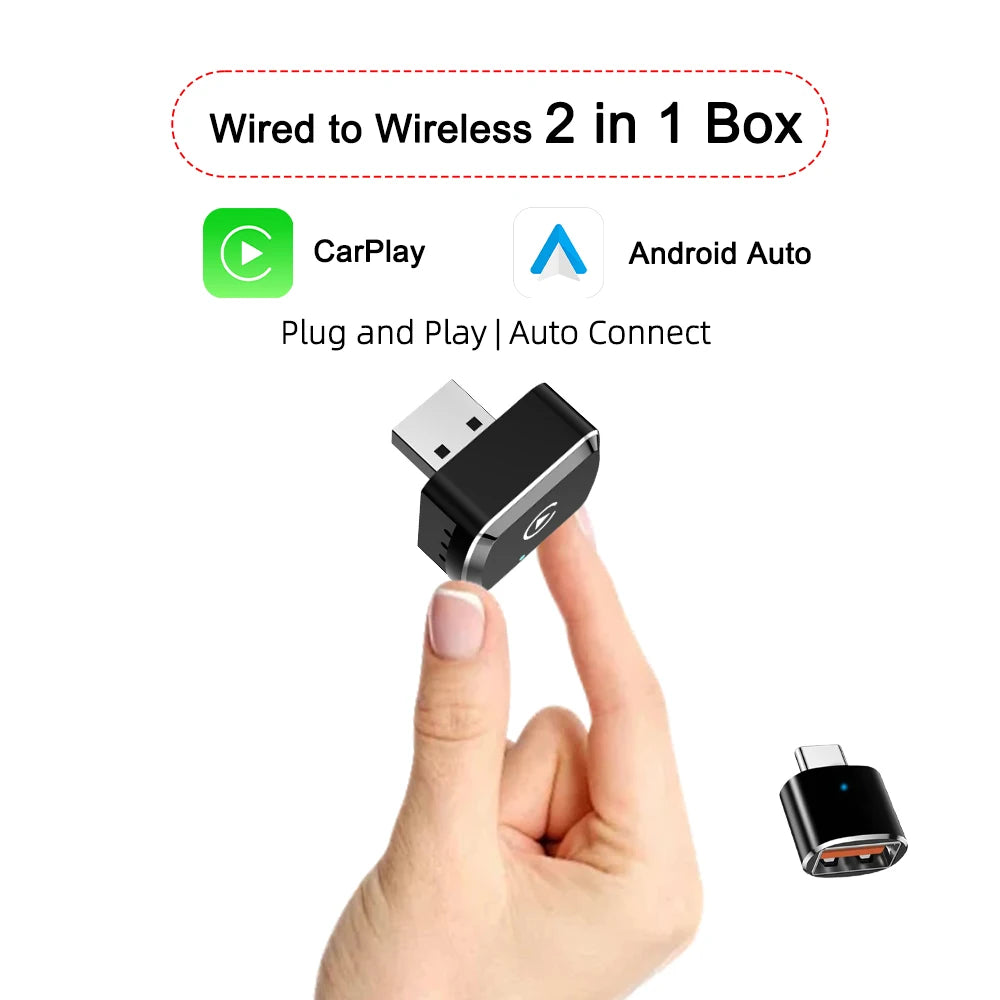 Adaptador Inalámbrico CarPlay y Android Auto 5G WiFi USB para Auto