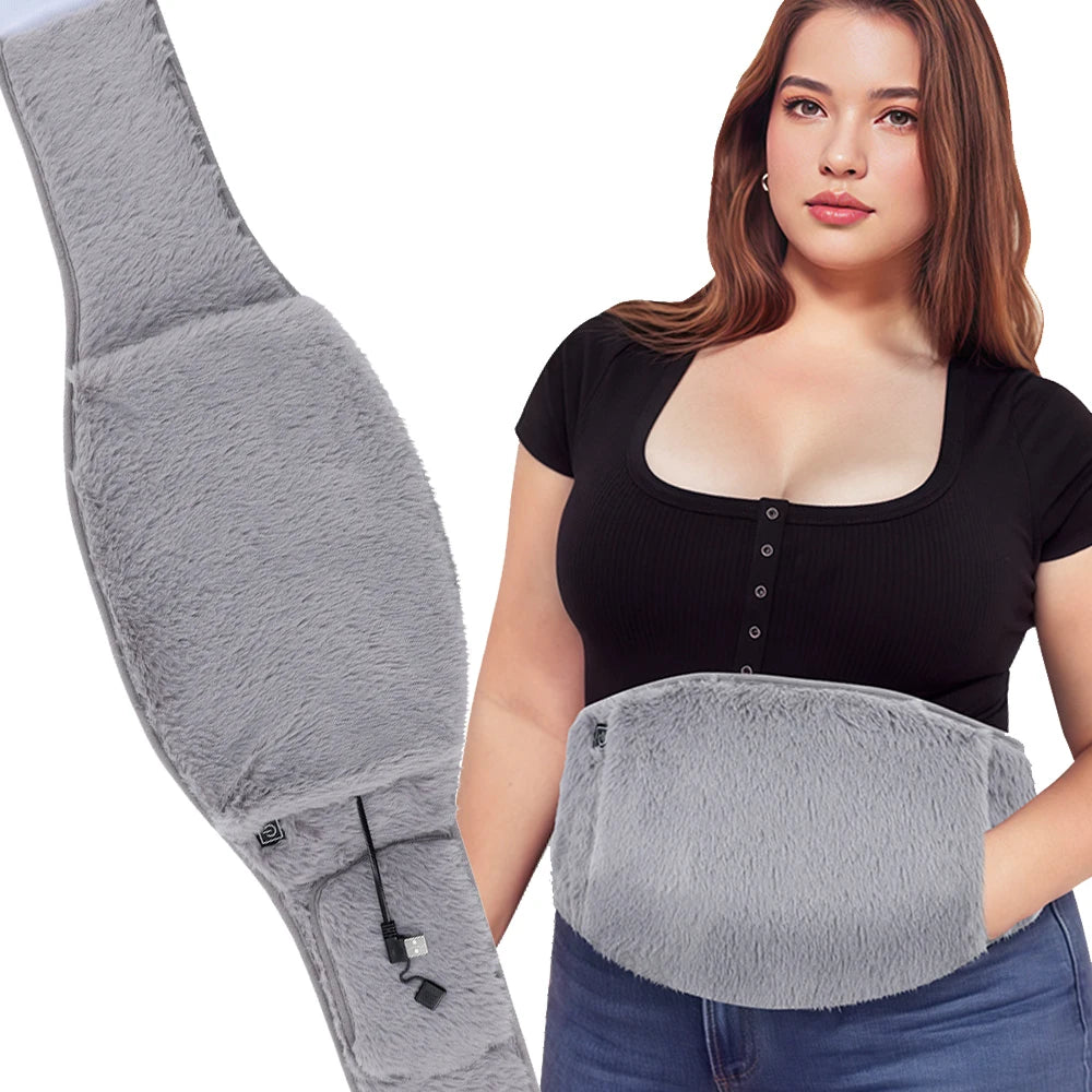 Cinturón Eléctrico Térmico con 3 Niveles de Temperatura, Masajeador Abdominal, Almohadilla Térmica Menstrual, Calentador de Manos y Abdomen, Ajustable a Todo Tipo de Cuerpo