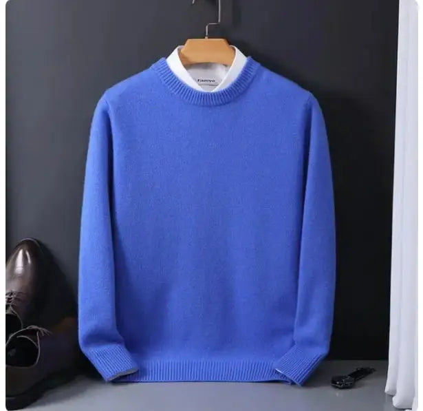 Suéter de Punto con Cuello Redondo para Hombre - Holgado, Otoño Invierno