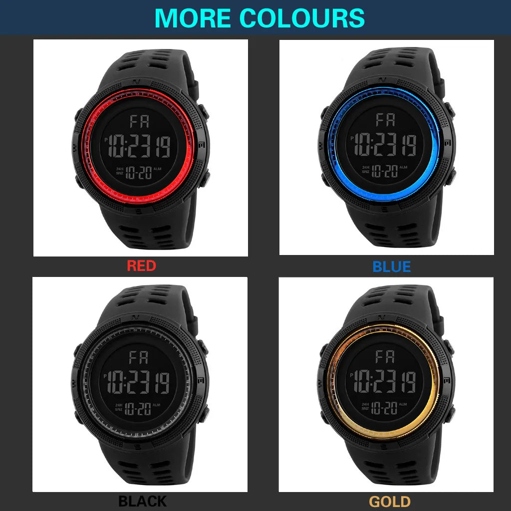 Reloj electrónico para hombre, relojes deportivos militares, luminoso, multifunción, LED, reloj de pulsera Digital para hombre, niño, estudiante, adolescente