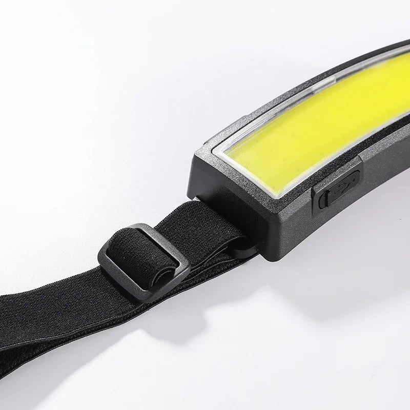 Linterna Frontal Recargable COB USB Tipo-C Impermeable para Camping