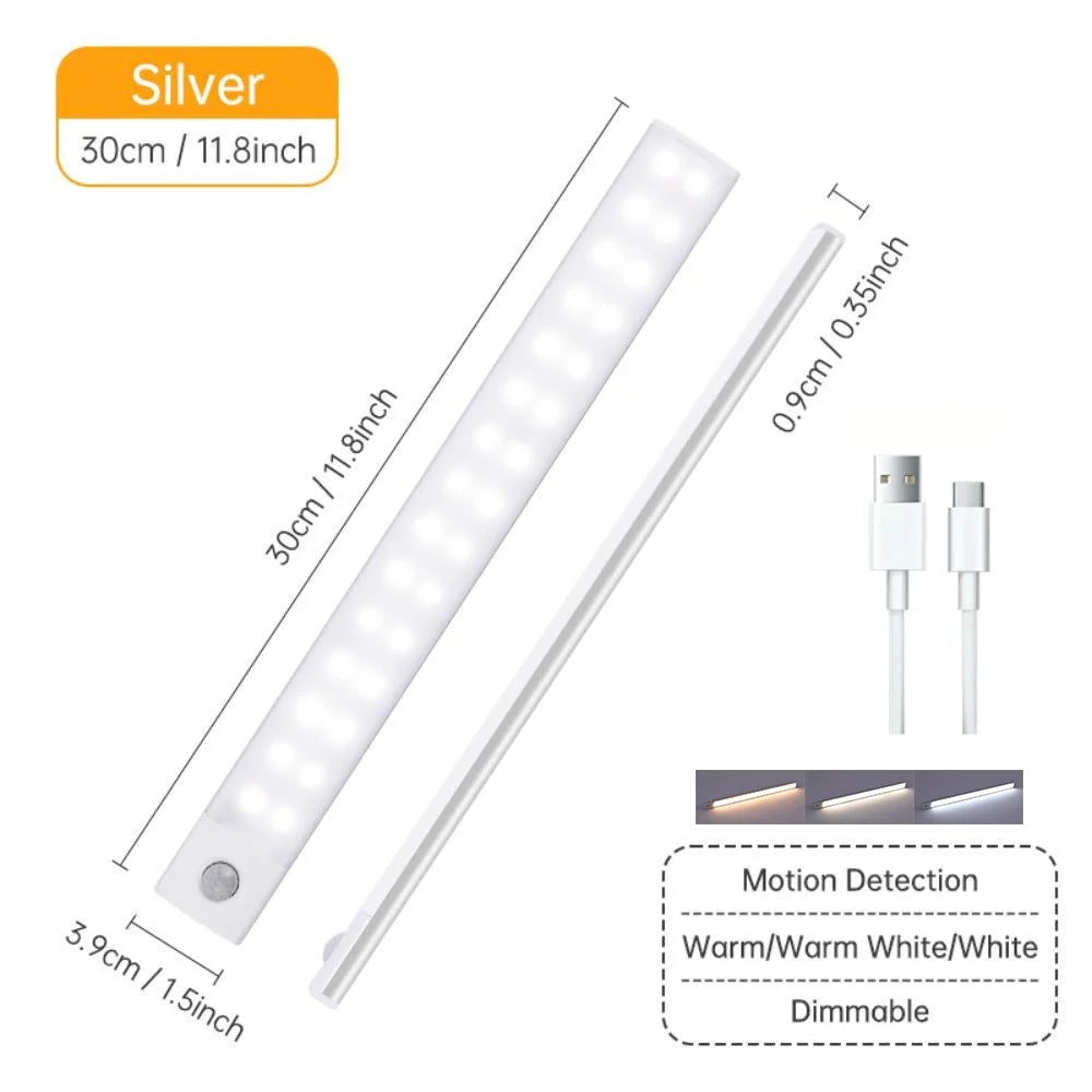 Luz LED para Gabinete con Sensor de Movimiento USB-C