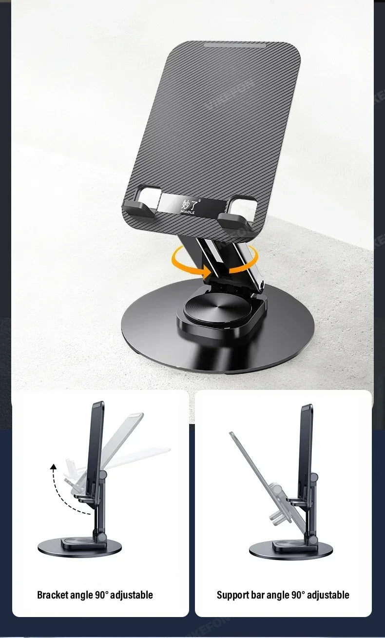 360 °   Soporte Giratorio para Teléfono, Tablet y Laptop, Antideslizante, para Escritorio, Oficina y Caminadora, Compatible con iPhone 17, 16, Samsung S26, S25