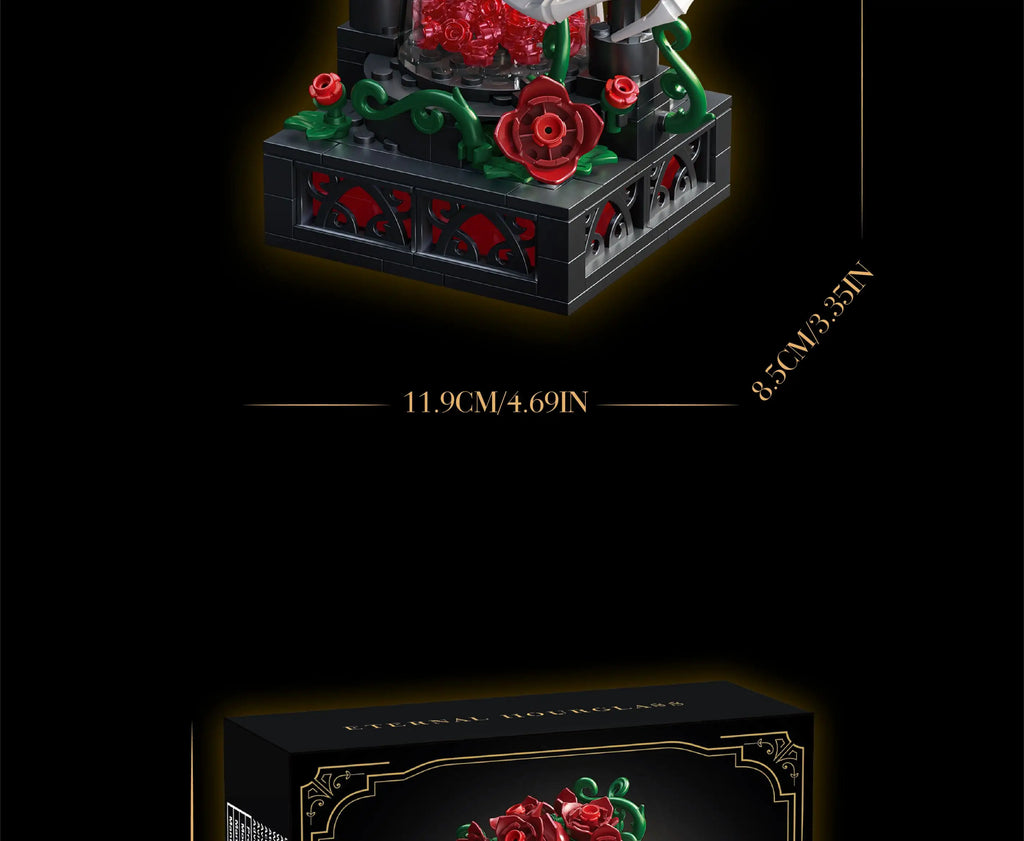 Set de Bloques de Construcción de Violín con Corona de Rosas y Cruz de la Serie Noche Gótica, Modelo MOC, Juguete de Ensamblaje, Adorno de Escritorio, Regalo de Cumpleaños