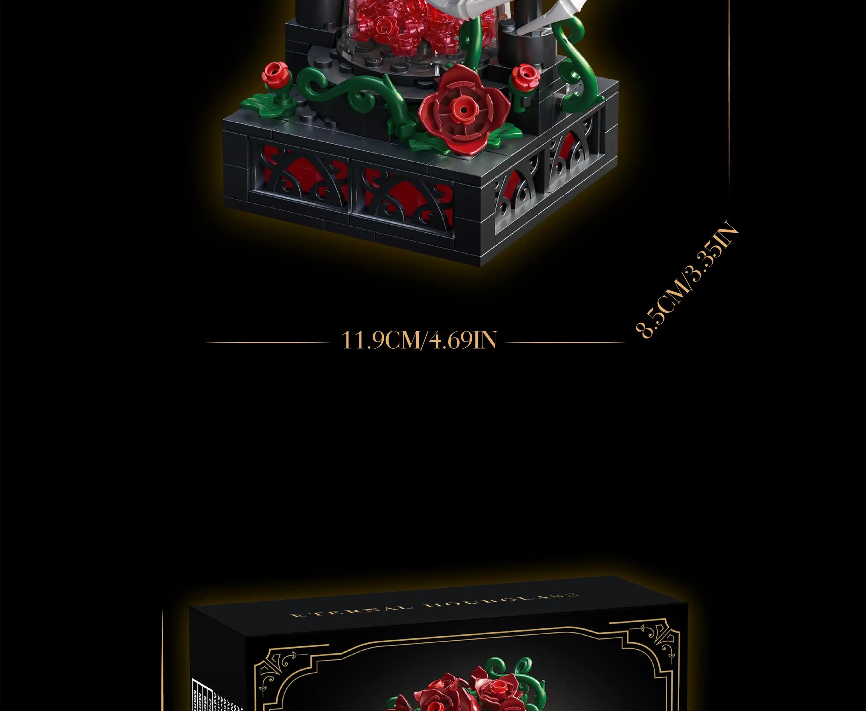 Set de Bloques de Construcción de Violín con Corona de Rosas y Cruz de la Serie Noche Gótica, Modelo MOC, Juguete de Ensamblaje, Adorno de Escritorio, Regalo de Cumpleaños