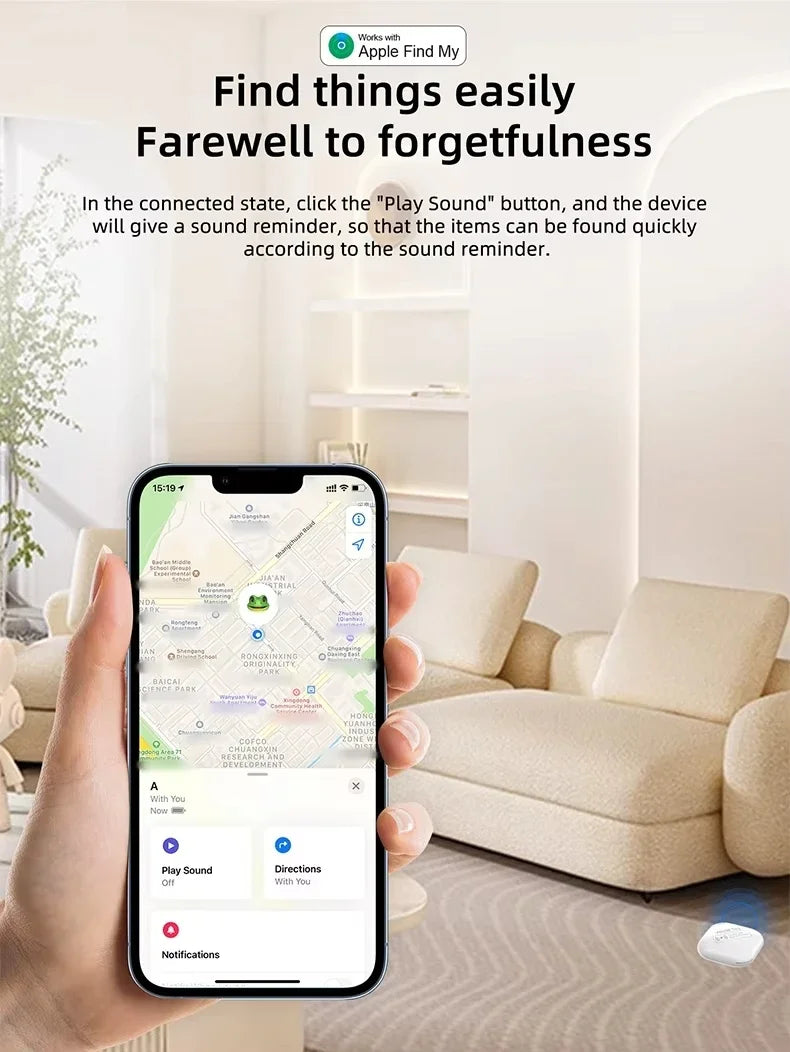 Mini dispositivo de seguimiento para Apple Find My Key, buscador inteligente de niños, localizador de mascotas, GPS para coche, rastreador perdido, rastreador inteligente Bluetooth, sistema IOS