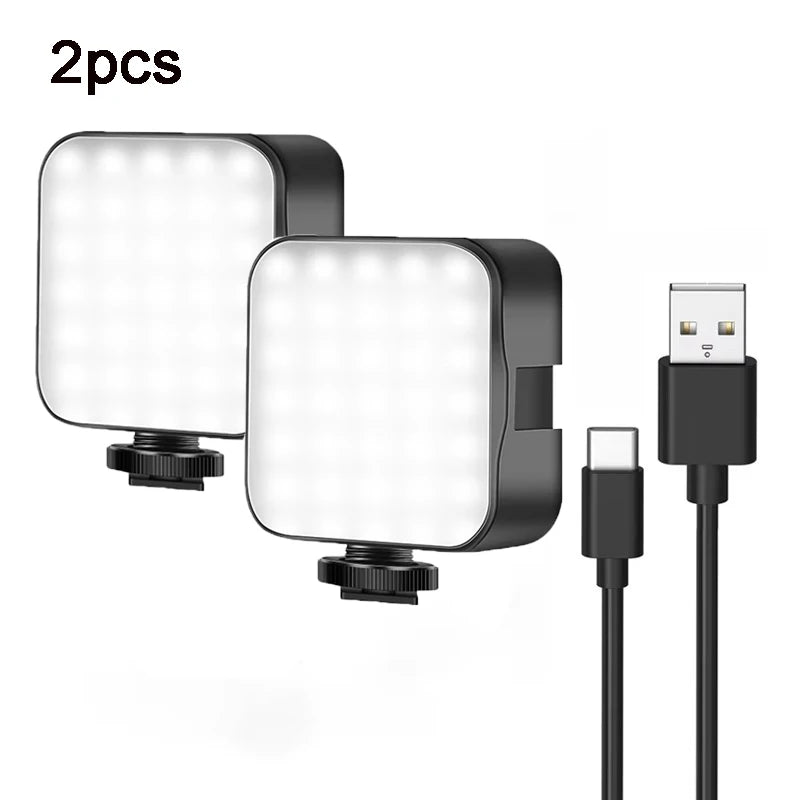 Luz LED de Relleno Recargable 6500K para Cámaras