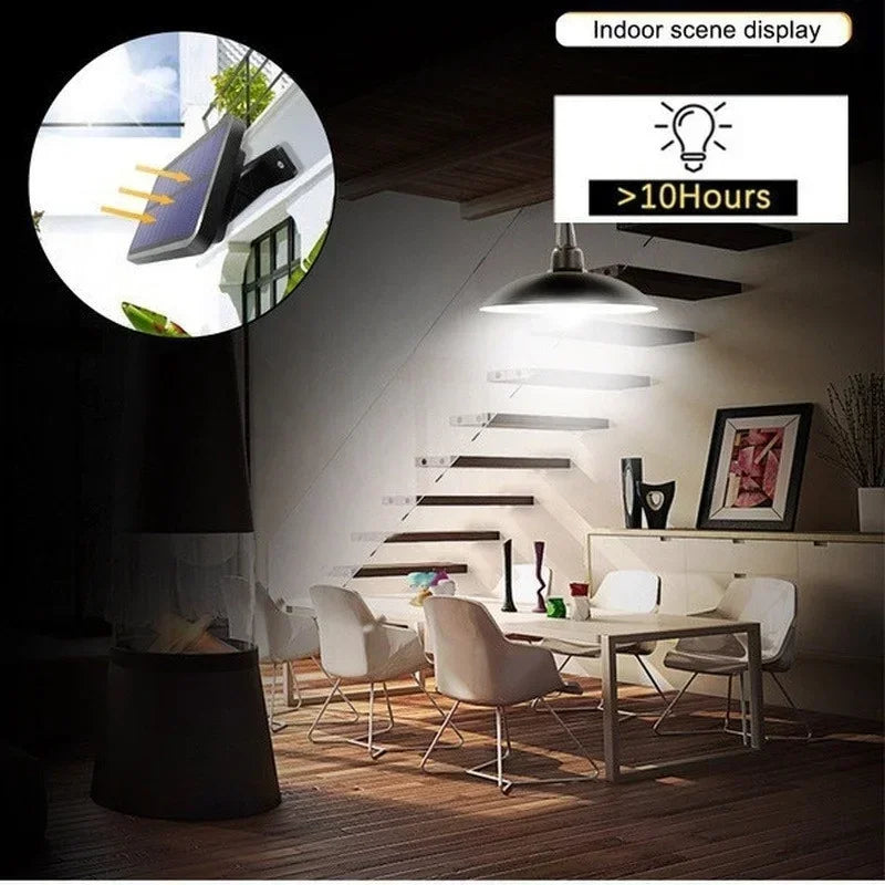 Lámpara colgante solar para exteriores, lámpara LED impermeable, decoraciones de araña de doble cabezal con Control remoto para cobertizo interior, sala de granero