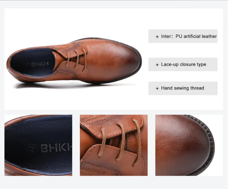 Zapatos Casuales de Cuero para Hombre con Cordones