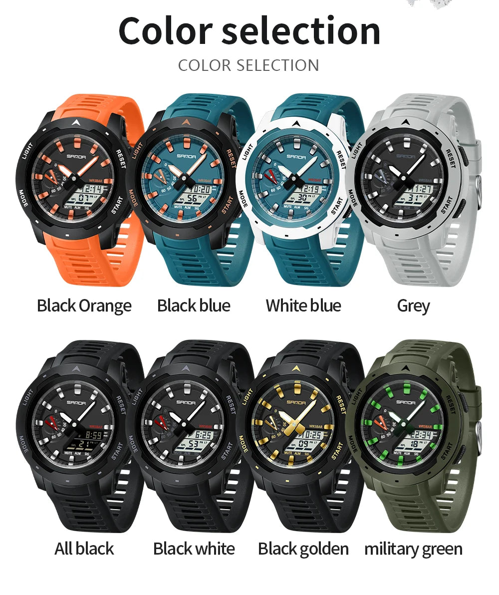 Reloj Deportivo SANDA LED Doble Pantalla para Hombre