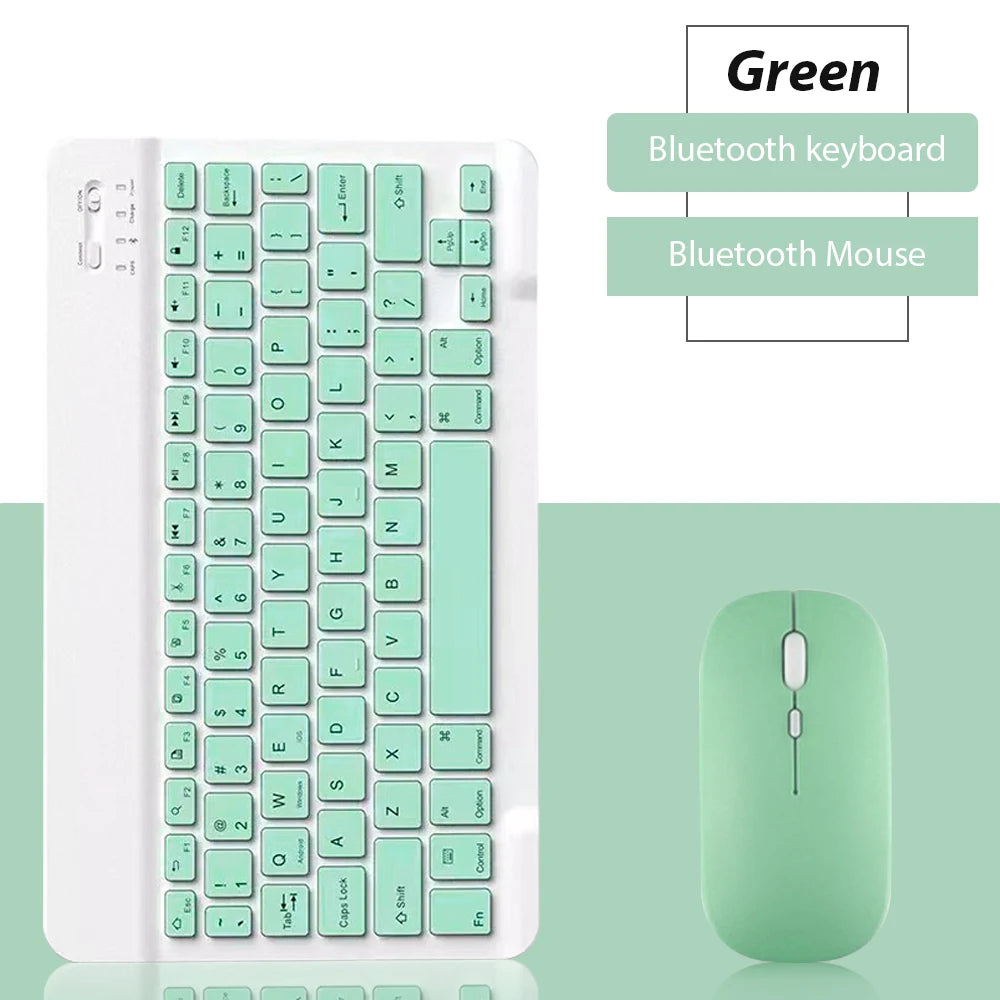 Teclado inalámbrico Bluetooth Universal para teléfono móvil, tableta, teclado y ratón, Mini teclado Bluetooth, accesorios para teclado Ipad