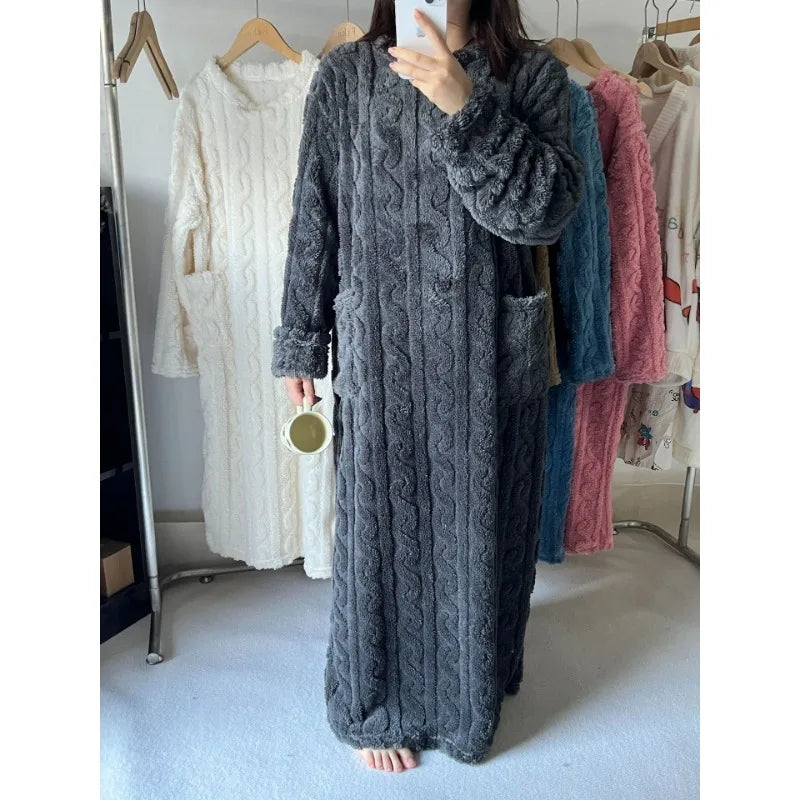 Pijama Polar de Mujer Talle Grande – Franela con Rayas