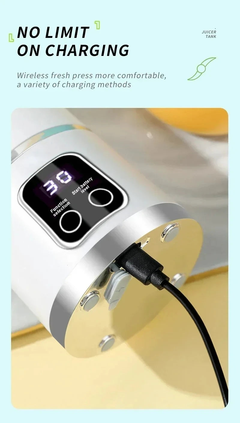 Licuadora Portátil Inalámbrica con Pantalla Digital y Carga USB