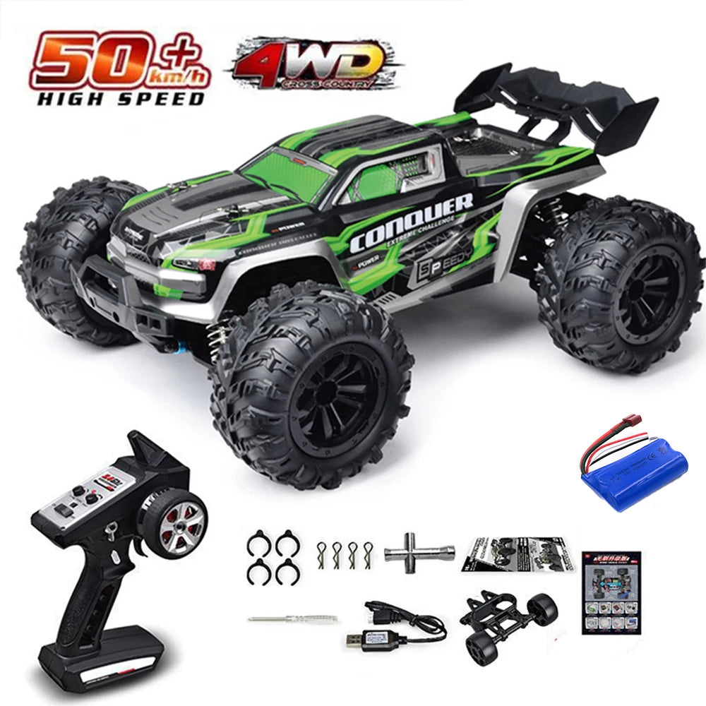 Coche teledirigido 1:16 75 KM/H o 50 KM/H 4WD con coches de Control remoto LED camión monstruo de deriva de alta velocidad para niños Vs Wltoys 144001   Juguetes