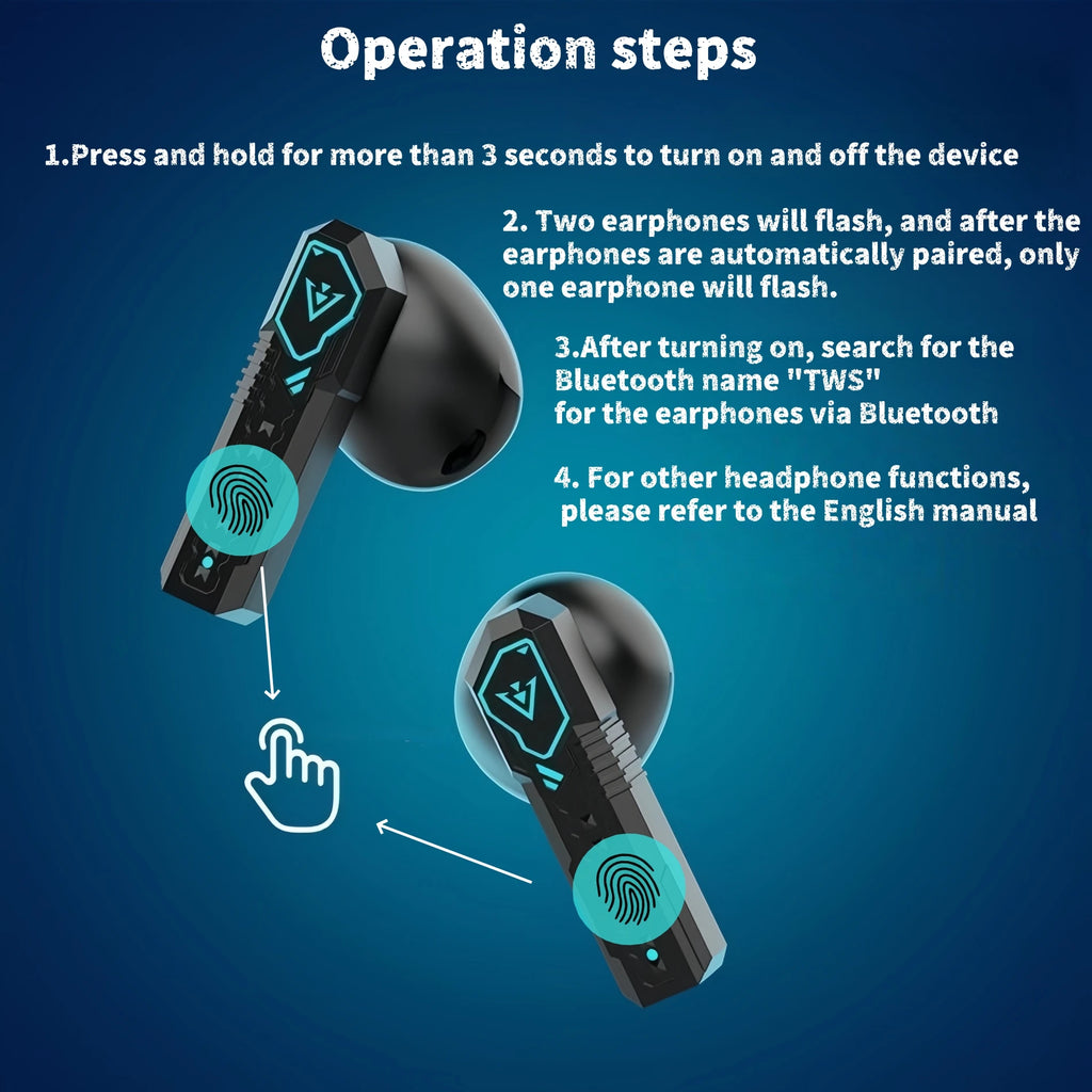 Auriculares inalámbricos Bluetooth 5,3, auriculares de baja latencia, llamadas HD, modo dual para juegos