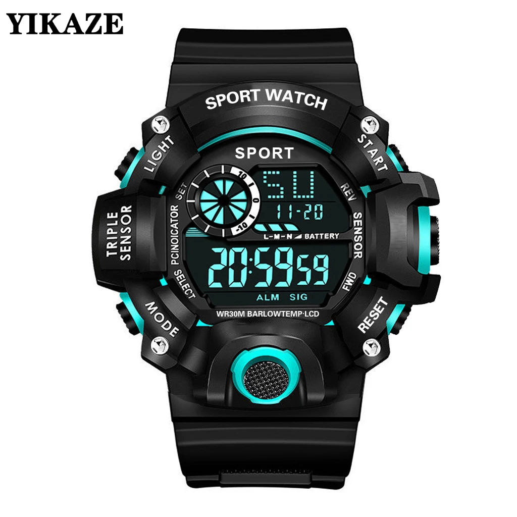 Reloj Digital LED YIKAZE para hombre, relojes deportivos para hombre, reloj electrónico para Fitness, relojes deportivos militares multifunción, reloj, regalos para niños