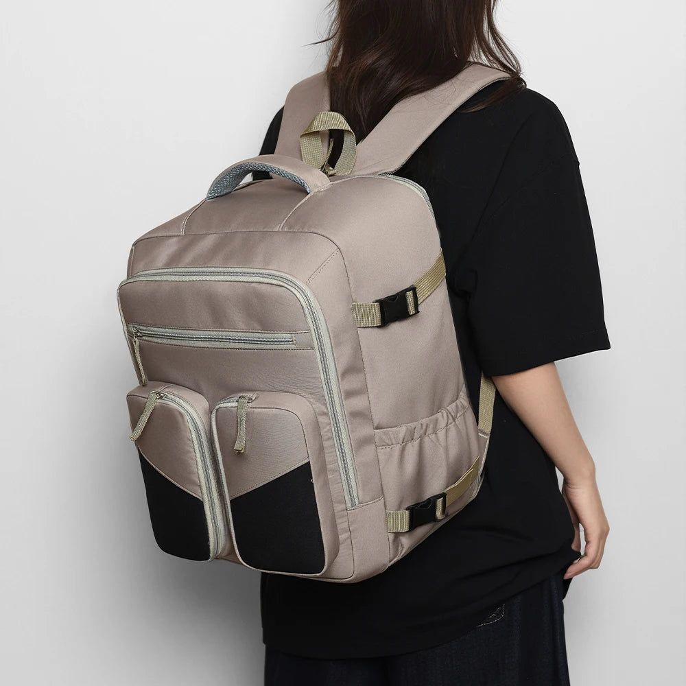 Mochila de Viaje 25L con Compartimento para Zapatos y Laptop, 180° Apertura