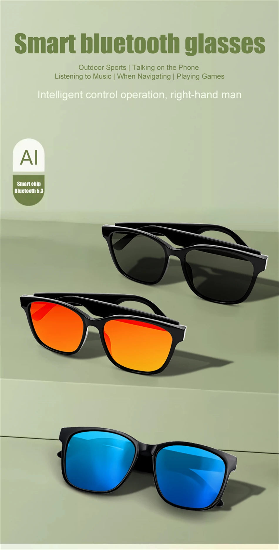 Gafas Inteligentes Bluetooth con Navegación y Música