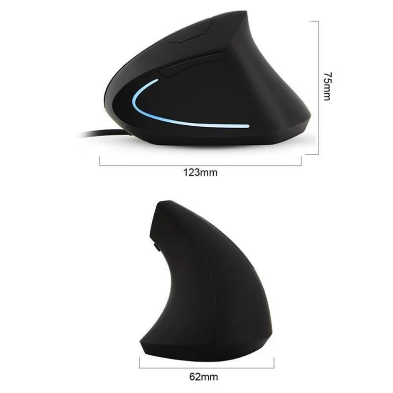 Ratón RGB Vertical con cable para mano derecha, Mouse ergonómico para juegos, 3200DPI, USB, óptico para muñeca, saludable, para PC y ordenador