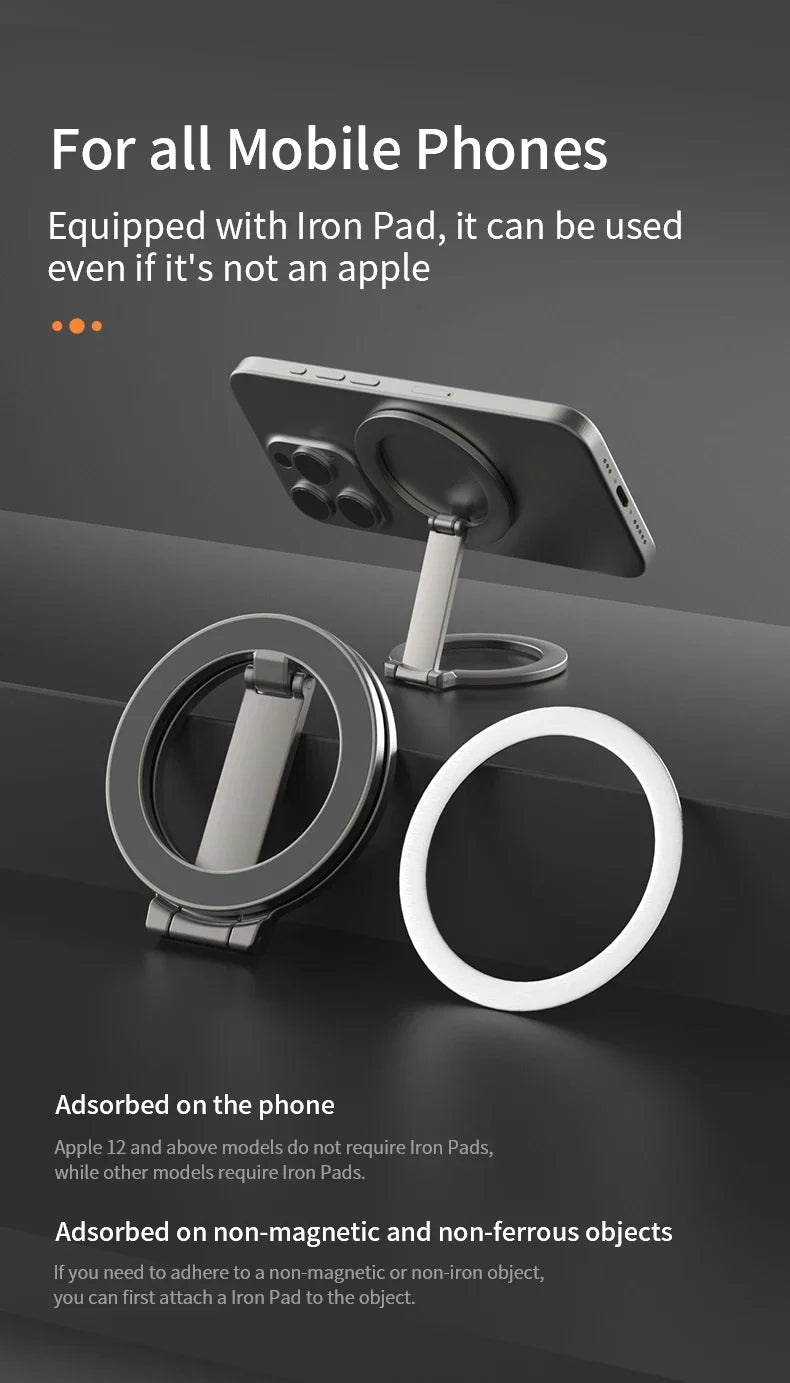 Soporte Magnético Universal Plegable de Doble Cara para Teléfono, Compatible con Magsafe, para Gimnasio, Caminadora, Coche, Soporte Plegable para Smartphone