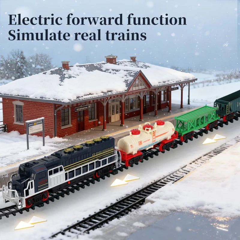 Tren Eléctrico de Juguete Vintage con Luces LED y Sonido para Niños